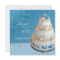 PixDezines Seashells Cake/Bridal Shower Personalized Invitation