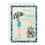 PixDezines Sexy mama jaguar/zebra baby sprinkle invitations