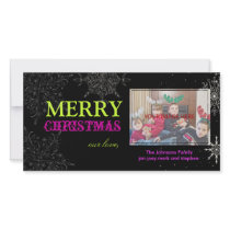 PixDezines Snowflakes, christmas, DIY colours.. Personalised Photo Card