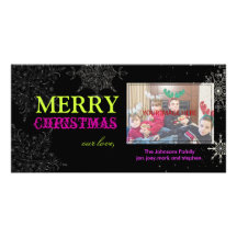 PixDezines Snowflakes, christmas, DIY colours.. Personalised Photo Card