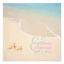 PixDezines Starfish + beach/tropical wedding Custom Invite