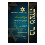 PixDezines Stylish Bar Mitzvah/dark teal blue/gold Custom Invite