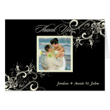 PixDezines Vanilla Swirls/Black + Vanilla Greeting Cards