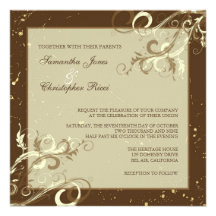 PixDezines Vanilla Swirls / Brown Custom Invitations