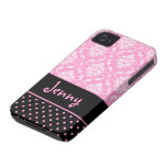 PixDezines Vendome Damask/Pink+Black/DIY colour casemate cases