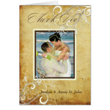PixDezines Vintage Cream Swirls+Photo (optional) Greeting Card