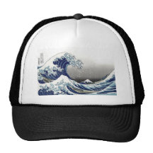 PixDezines Vintage, Great Wave, Hokusai 葛飾北斎の神奈川沖浪 Mesh Hat