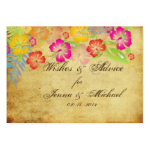 PixDezines Vintage Hibiscus Advice Cards Business Cards