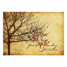 PixDezines Vintage Love Birds wedding invitations
