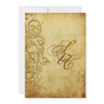 PixDezines Vintage Rustic Gold Swirls, parchment invitations