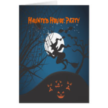 PixDezines Witch on a broom, Halloween Cards