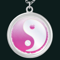 PixDezines Yin Yang, Fuschia necklaces