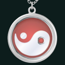 PixDezines Yin Yang, Silver Blue necklaces