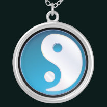 PixDezines Yin Yang, Teal necklaces