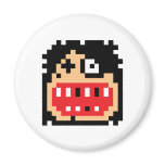 Pixel Beat Up Hockey Player magnets