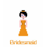 Pixel Bridesmaid - Orange t-shirts