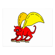 Pixel Demon Cat Post Card
