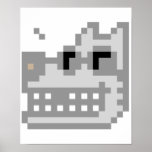 Pixel Grinning Wolf posters