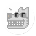 Pixel Grinning Wolf stickers