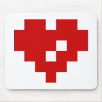 Pixel Heart 8 Bit Love Mouse Pads
