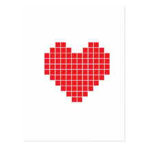 Pixel Heart Post Card