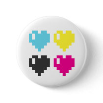 Pixel Hearts button badge