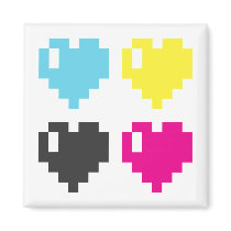 Pixel Hearts magnet