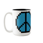 Pixel Peace Black and Blue mugs