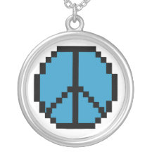 Pixel Peace Black and Blue Pendant