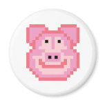 Pixel Piggy Pig magnets