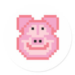 Pixel Piggy Pig stickers