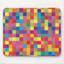 Pixel Rainbow Square Pattern Mousepads