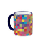 Pixel Rainbow Square Pattern mugs