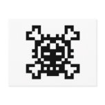 Pixel Skull and Crossbones postcards