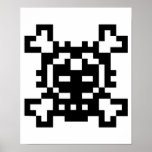Pixel Skull and Crossbones posters