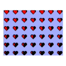 Pixeled Hearts Postcard