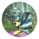 Pixie freeing a frog round stickers