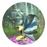 Pixie freeing a frog round stickers