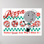 Pizza Any Way I Slice It Retro Print