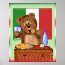 Pizza Bear Print