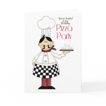 Pizza Birthday Party Cards