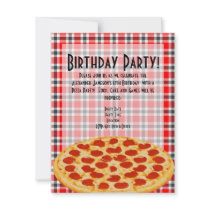 Pizza Birthday Party Invitation, Tablecloth Design