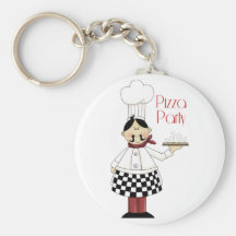 Pizza Birthday Party Keychains