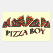 Pizza Boy Rectangle Sticker