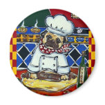 Pizza Chef Pug magnets