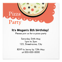 Pizza Custom Invitations