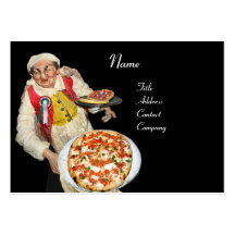 PIZZA & MANDOLIN ITALIAN KITCHEN  ,black red Business Cards