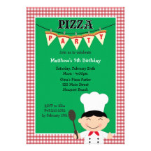 Pizza Party Birthday Invitation