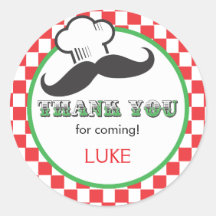 Pizza Party Favour Sticker