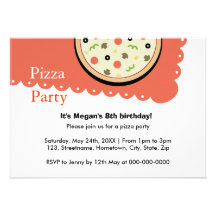 Pizza Personalized Invites
